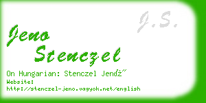 jeno stenczel business card